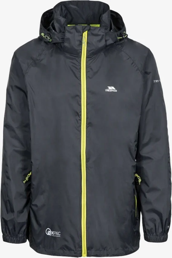 Trespass Qikpac Regnjakke Black Yellow Xx