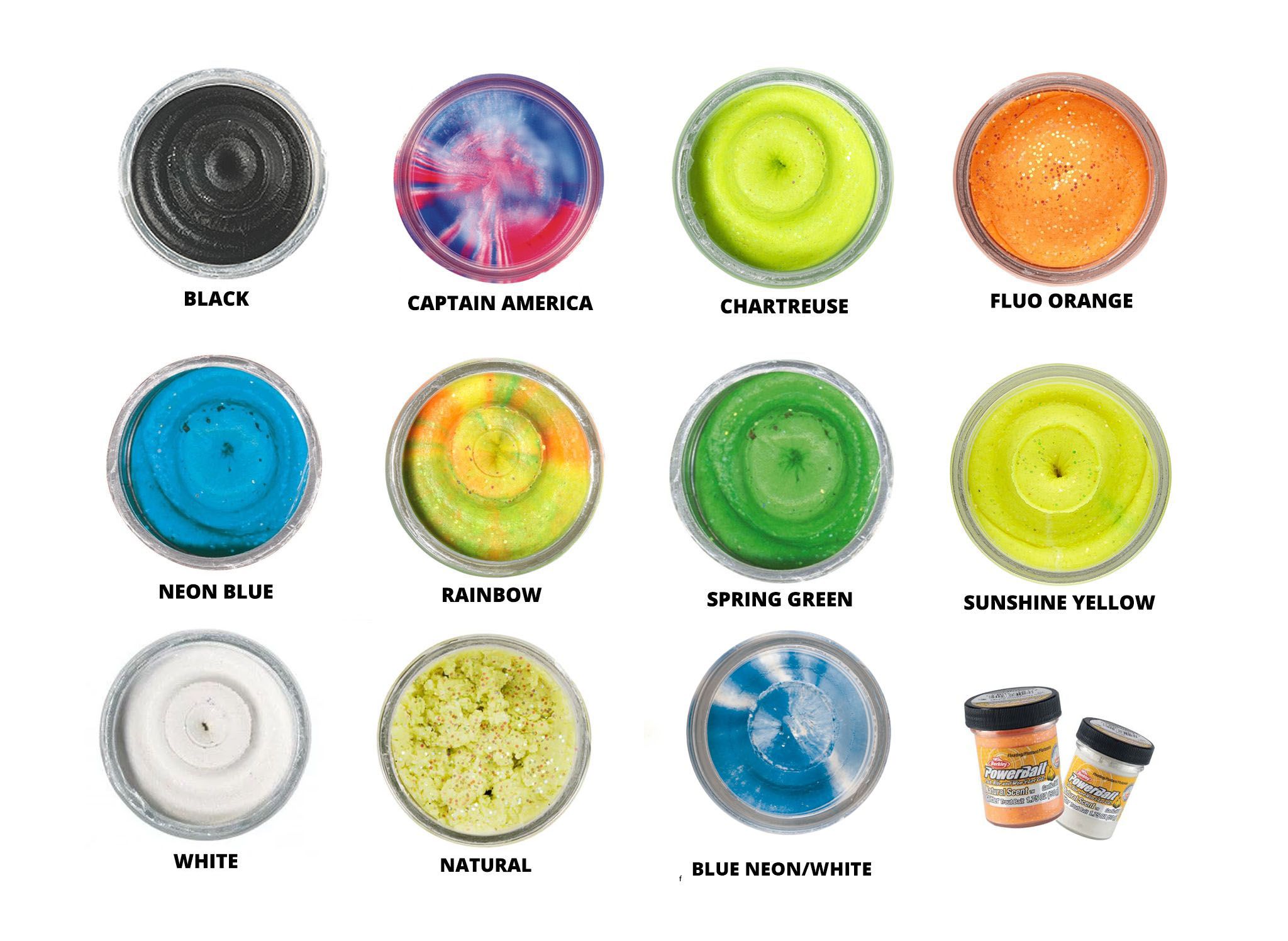 Berkley Garlic Powerbait Blue Neon White