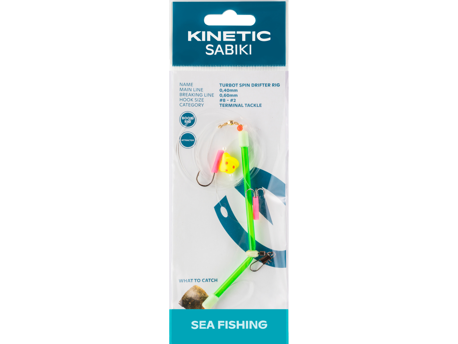 Kinetic Sabiki Turbot Pighvarforfang Spin Drifter Green