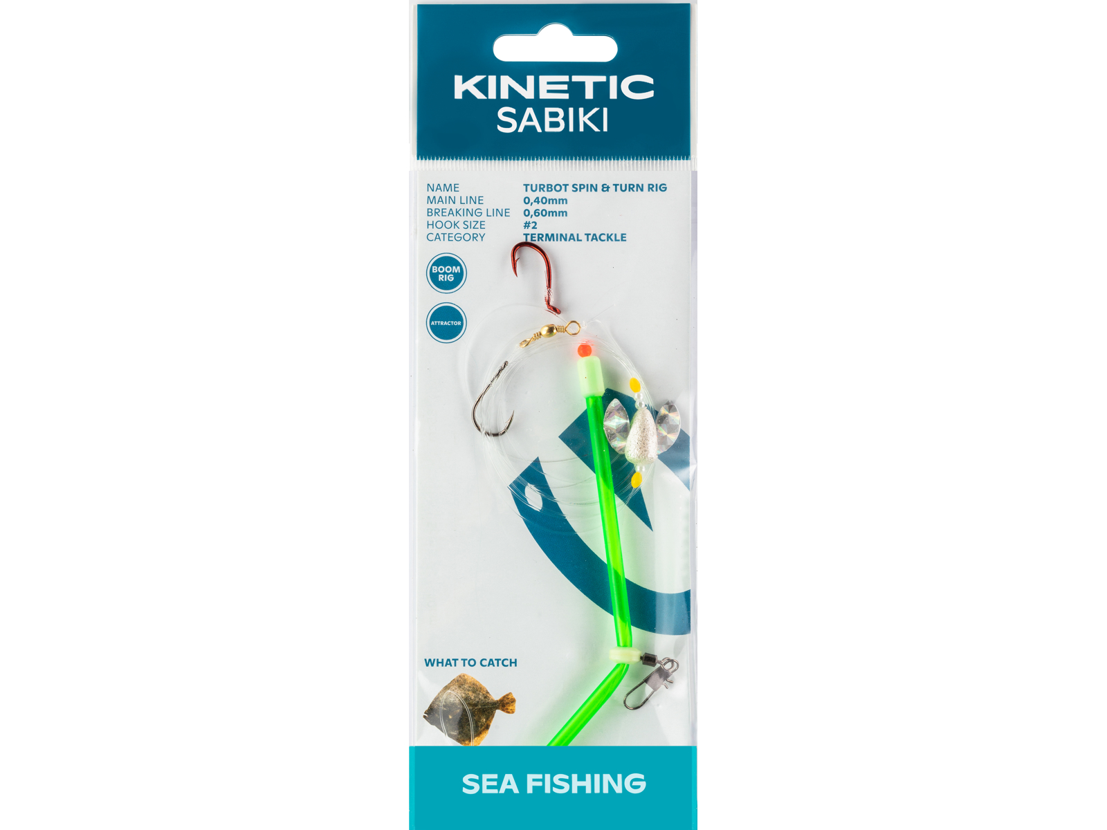 Kinetic Sabiki Turbot Pighvarforfang Spin Turn Pearl Glitter