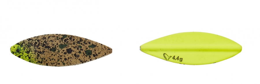 Lt Stickel Blade Rigged Sinking Pellet Gennemløbs Blink Pellet Uv Yellow 4g Cm