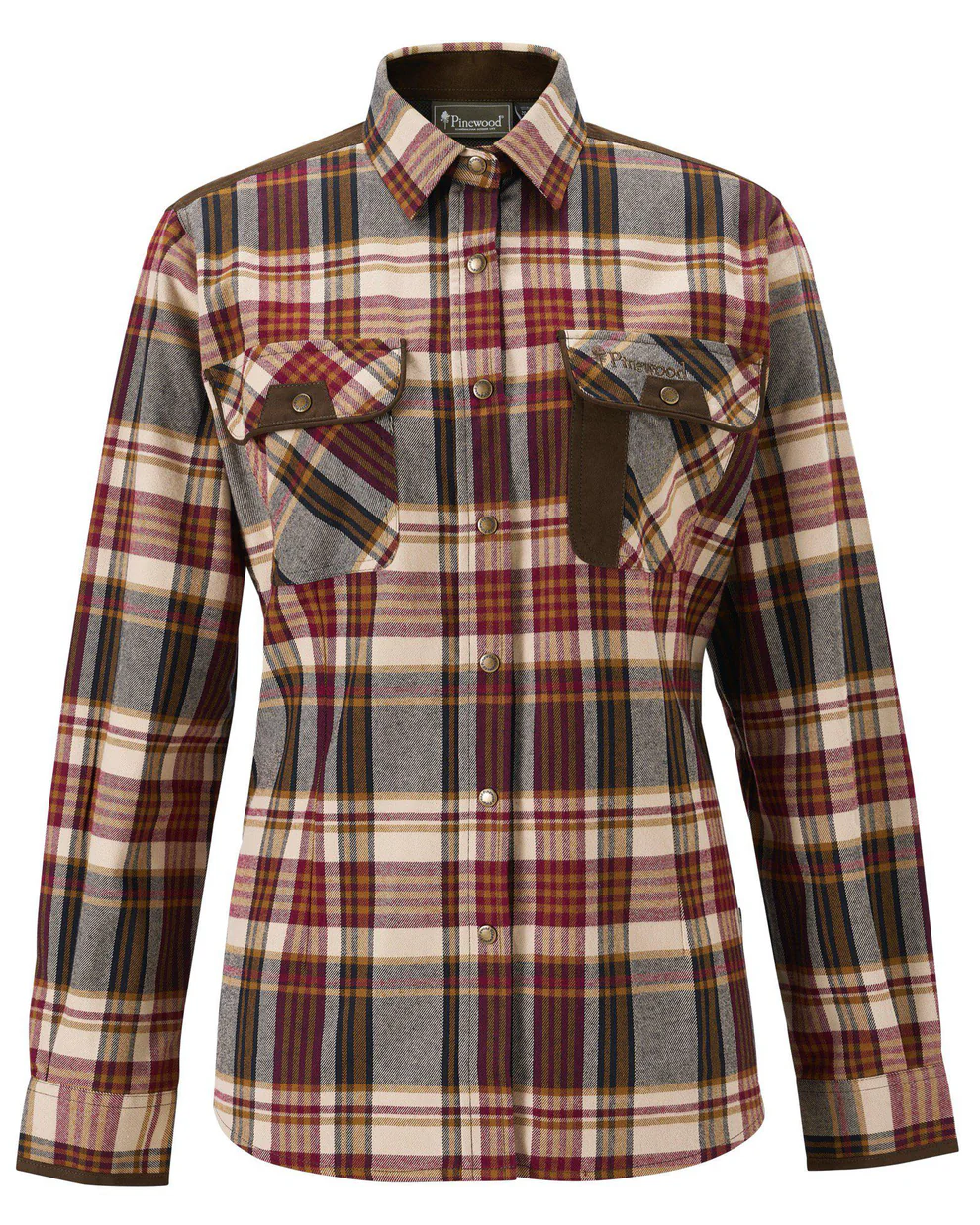 Pinewood Prestwick Skjorte Bordeaux Beige