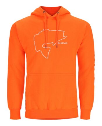 Simms Bass Outline Hoody Neon Orange Medium
