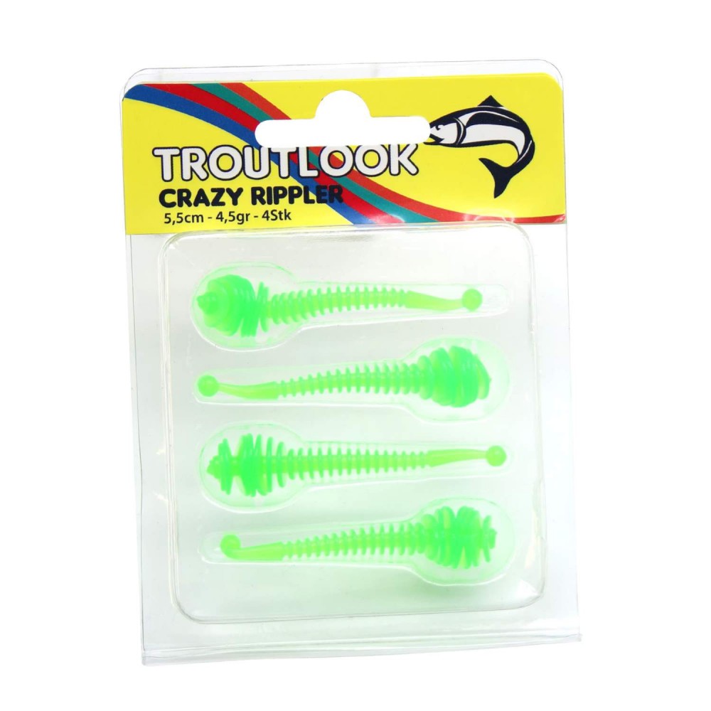 Troutlook Crazy Rippler Grøn Gummidyr