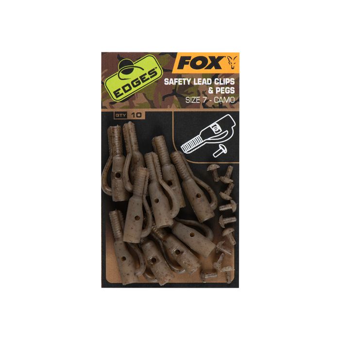 Fox Edges Safety Lead Clips Pegs Size Camo