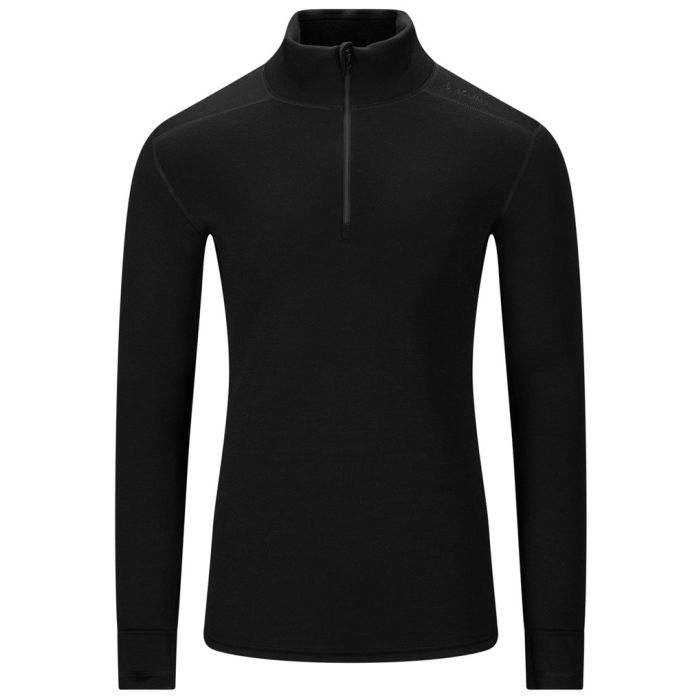 Aclima Fleecewool V2 Polo   Zip Jet Black