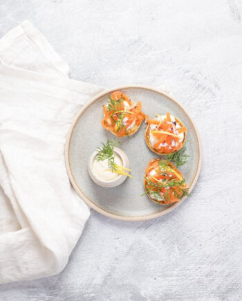 Blinis Med Røget Laks  Dild Og Creme Fraiche    Personer