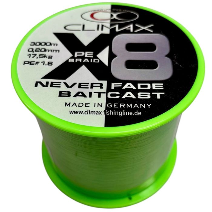 Climax Pe X8 Neverfade Baitcast Chartreuse 3000m