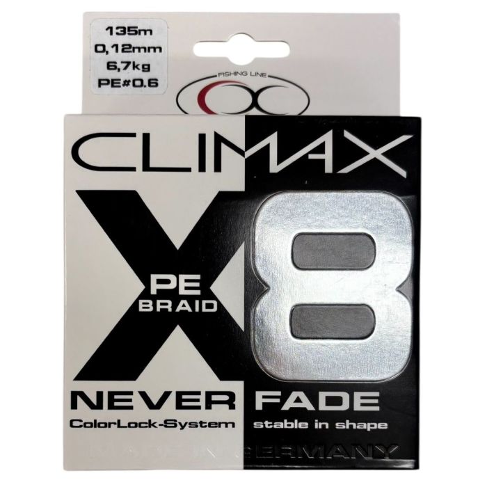 Climax 8x Neverfade Braid Sort 135m