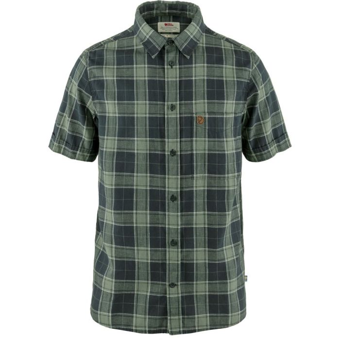 Fjällräven   Vik Travel Shirt Ss Dark Navy-patina Green
