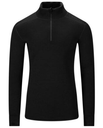 Aclima Fleecewool V2 Polo   Zip Jet Black
