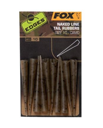 Fox Edges Naked Line Tail Rubbers Size 10 Camo