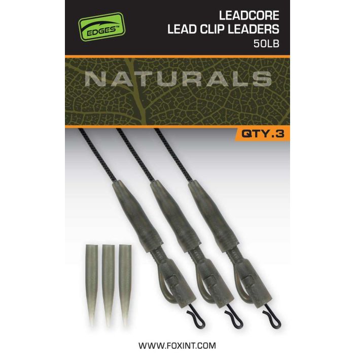 Fox Edges Naturals Leadcore Lead Clip Leaders 50lb