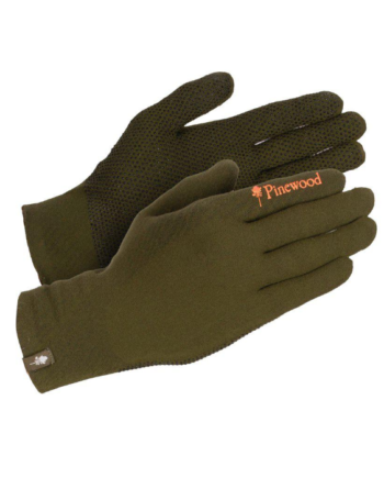 Pinewood Hunters Liner Stretch Glove Mossgreen   Brown