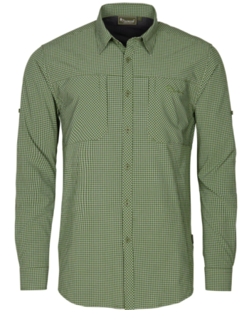 Pinewood Insectsafe Skjorte Ls Pine Green Offwhite
