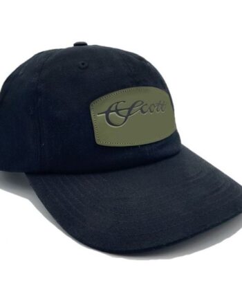 Scott   Panel Black Hat With Green Scott Patch On Front