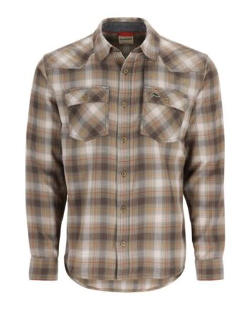 Simms Santee Flannel Skjorte Bayleaf Sunglow Window Pane Ombre