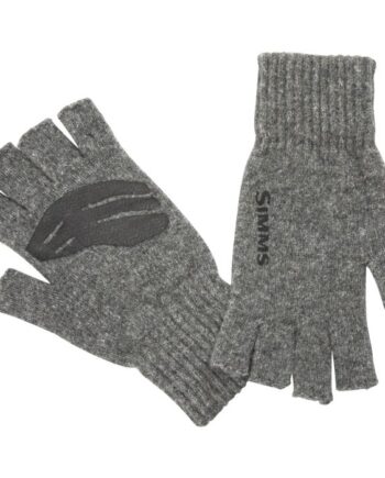 Simms Wool Half Finger Handske Steel