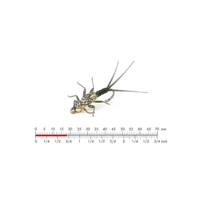 :on Tungsten Mayfly Nymph Black 12